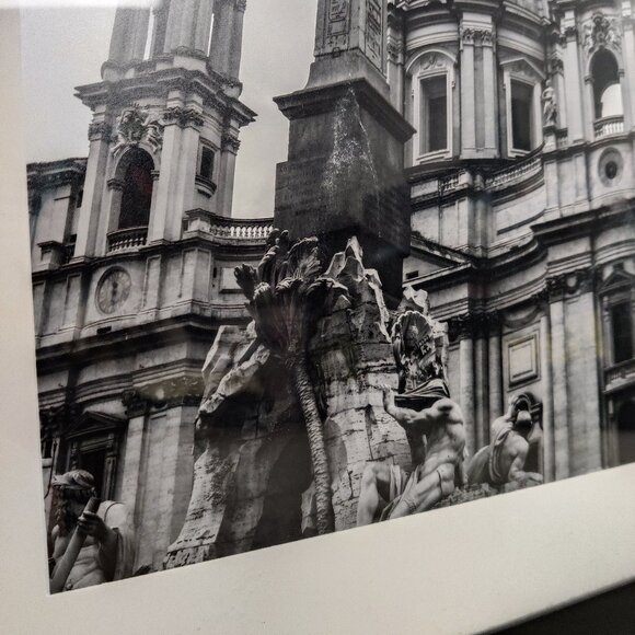 Piazza Navona B&W Print - Fountain & Baroque Architecture, Rome - Picture 2 of 7